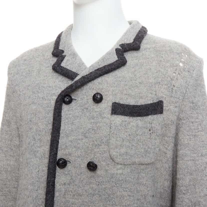 Miharayasuhiro Grey Grunge Nautical Blazer Grey Wool Very good condition - Back View