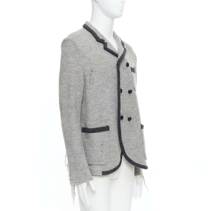 Miharayasuhiro Grey Grunge Nautical Blazer Grey Wool Very good condition - Inside View
