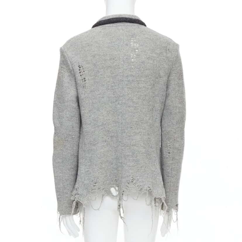 Miharayasuhiro Grey Grunge Nautical Blazer Grey Wool Very good condition - Box View