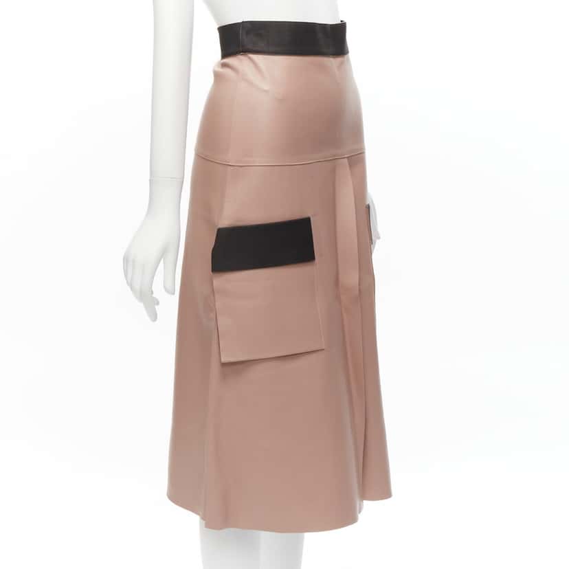 Dion Lee Leather Panel Skirt Pink Leather Fair condition - Inside View