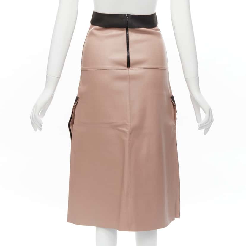 Dion Lee Leather Panel Skirt Pink Leather Fair condition - Box View