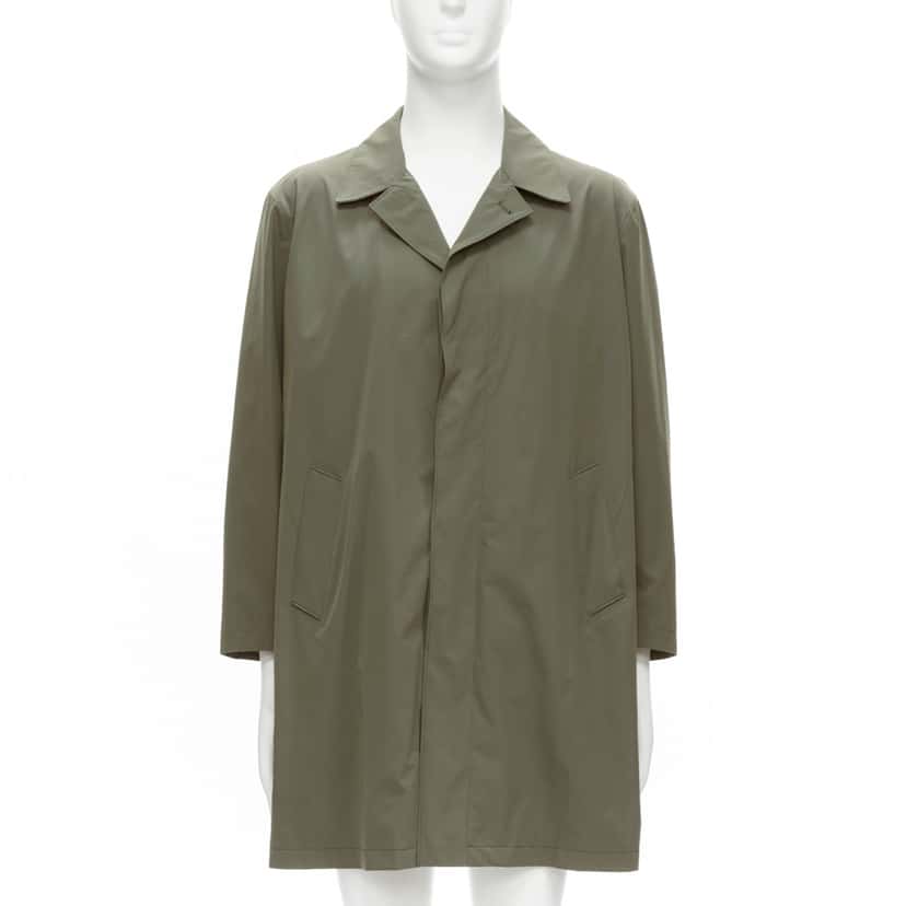 Loro Piana Green Longline Jacket Khaki Polyamide Good condition - Front View