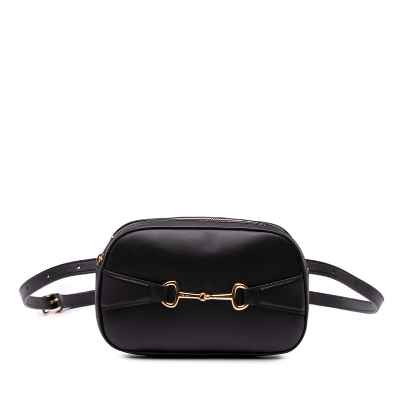 Celine Leather Crecy Belt Bag Black Leather Good condition - Front View