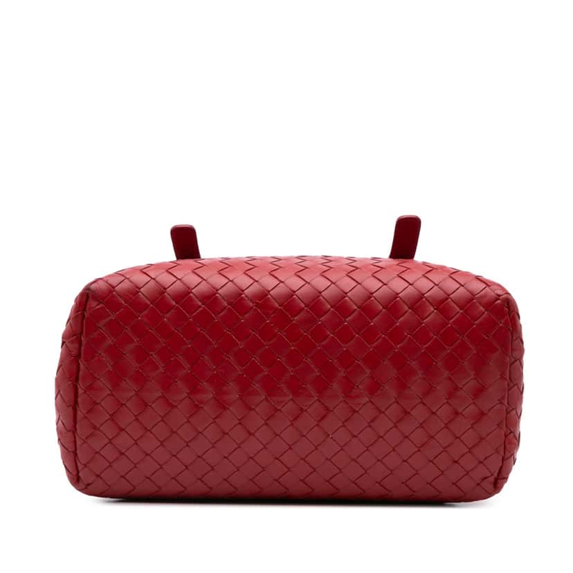 Bottega Veneta Mini Nappa Intrecciato Roma Satchel Red Leather Good condition - Inside View