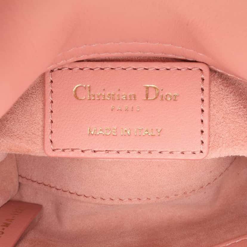 Dior Micro Lambskin Cannage Lady Dior Pink Leather Good condition - Box View