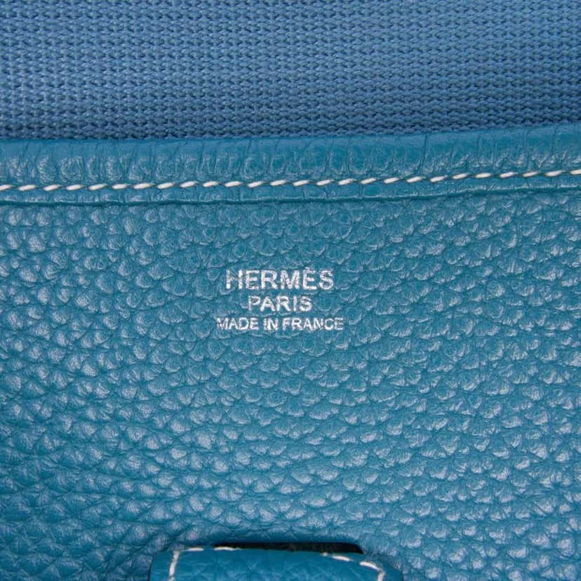 Hermès Clemence Evelyne III 33 Blue Leather Good condition - Box View