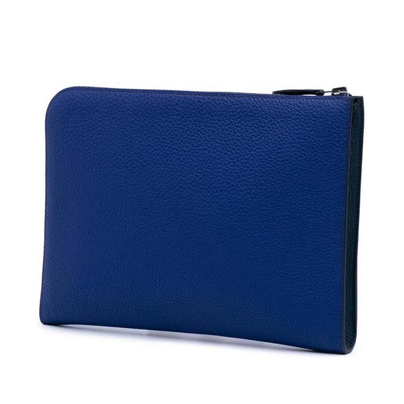 Hermès Togo Swift Endless Road Clutch Blue Leather Good condition - Back View