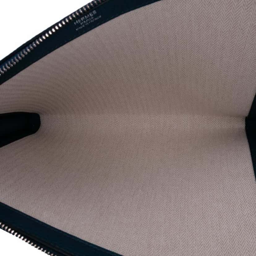 Hermès Togo Swift Endless Road Clutch Blue Leather Good condition - Model View