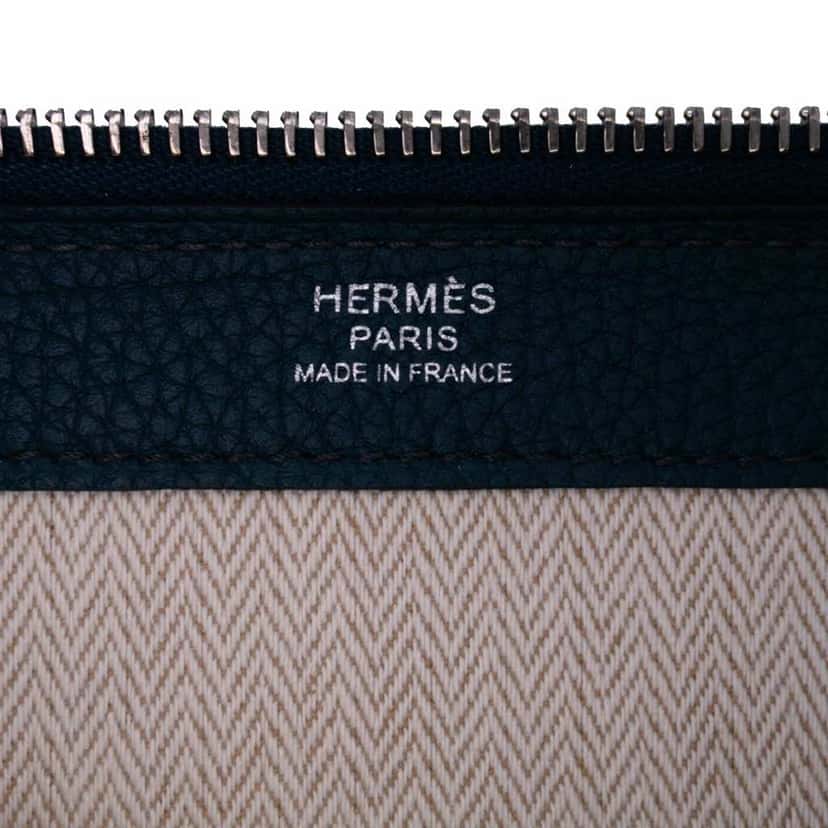Hermès Togo Swift Endless Road Clutch Blue Leather Good condition - Box View