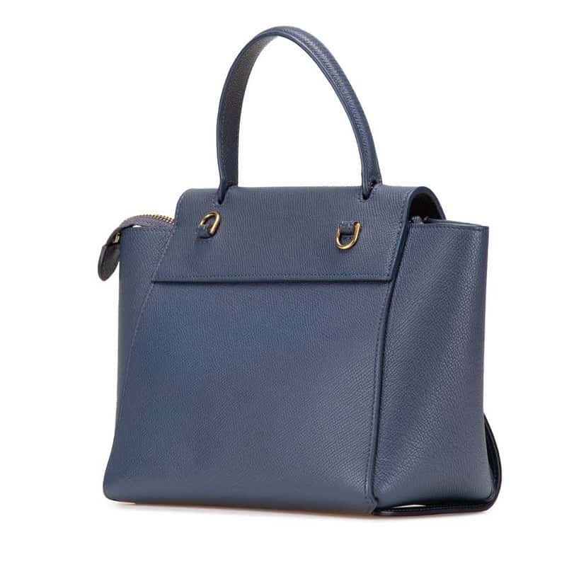 Celine Nano Grained Calfskin Belt Bag Blue Leather Good condition - Back View