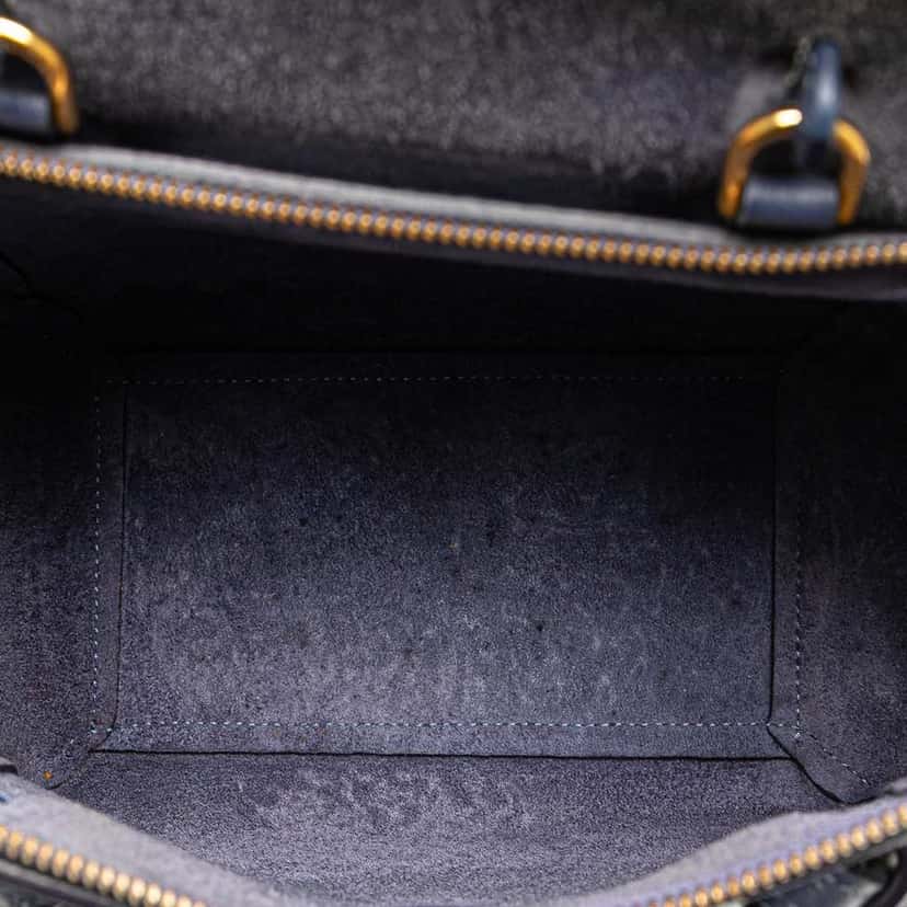 Celine Nano Grained Calfskin Belt Bag Blue Leather Good condition - Model View