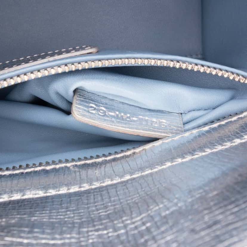 Dior Small Metallic Grained Calfskin Cannage My ABCDior Lady Dior Silver Leather Good condition - Box View