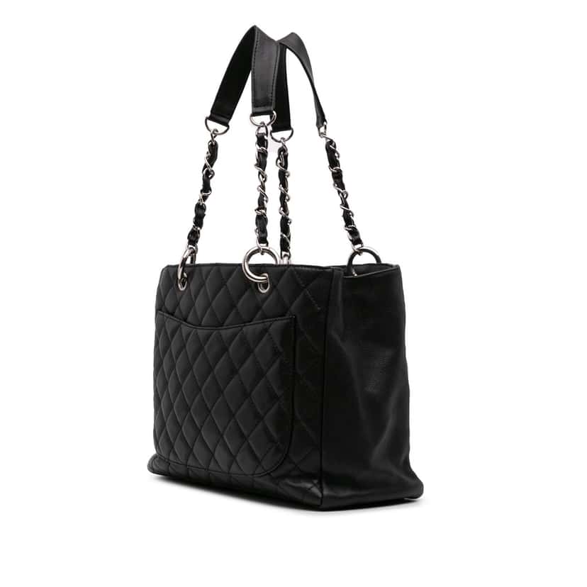 Chanel Caviar Grand Shopping Tote Black Leather Good condition - Back View
