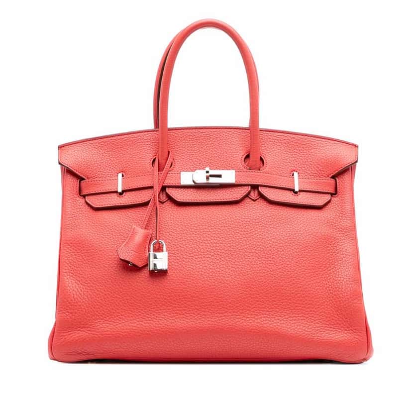 Hermès Togo Birkin Retourne 35 Pink Leather Good condition - Front View