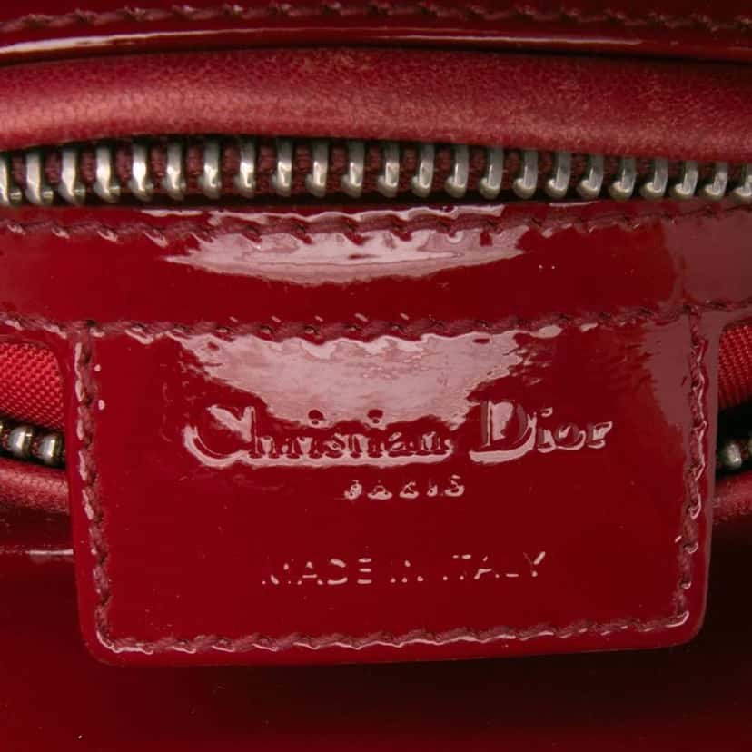 Dior Medium Patent Cannage Lady Dior Red Leather Good condition - Box View
