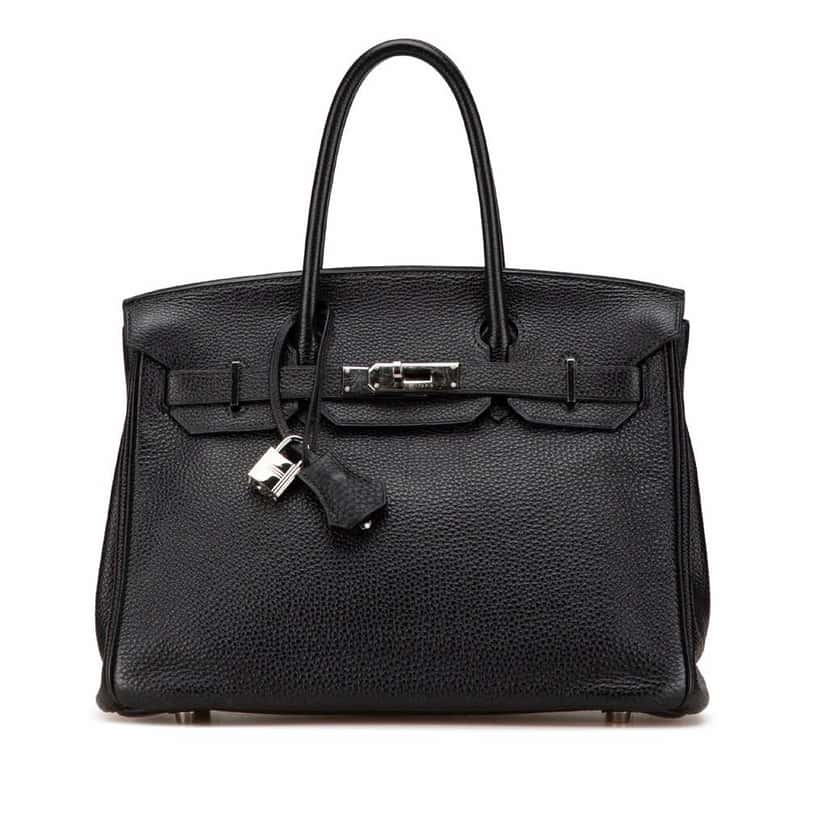 Hermès Clemence Birkin Retourne 30 Black Leather Good condition - Front View