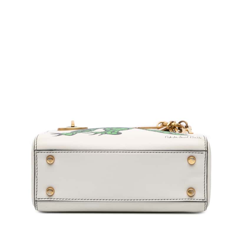 Dior Limited Edition Niki De Saint Phalle Mini Calfskin Dragon Lady Dior White Leather Good condition - Inside View