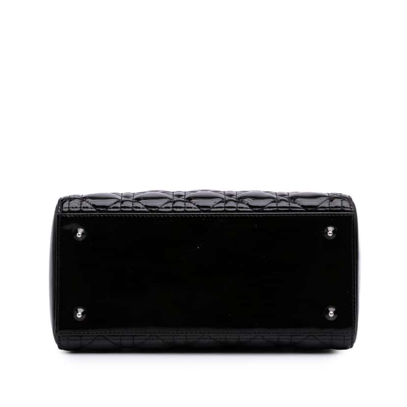 Dior Medium Patent Cannage Lady Dior Black Leather Good condition - Inside View