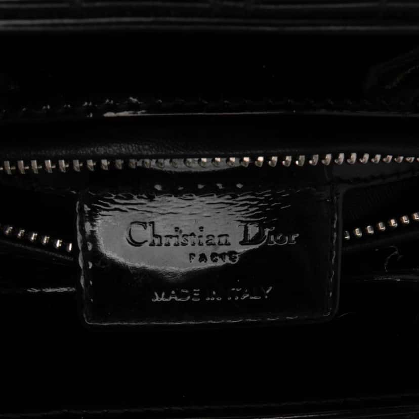 Dior Medium Patent Cannage Lady Dior Black Leather Good condition - Box View