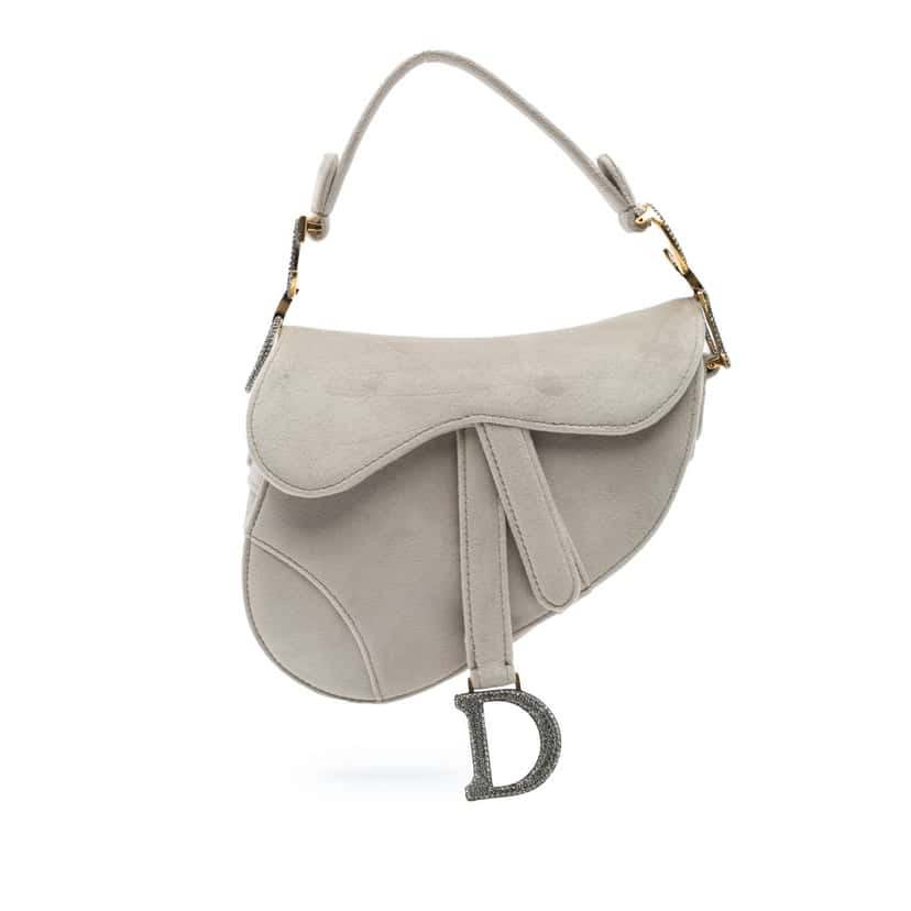 Dior Mini Velvet Crystal Embellished Saddle Bag Other Good condition - Front View