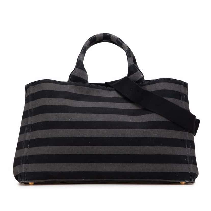 Prada Large Canvas Canapa Righe Striped Satchel Other Good condition - Front View