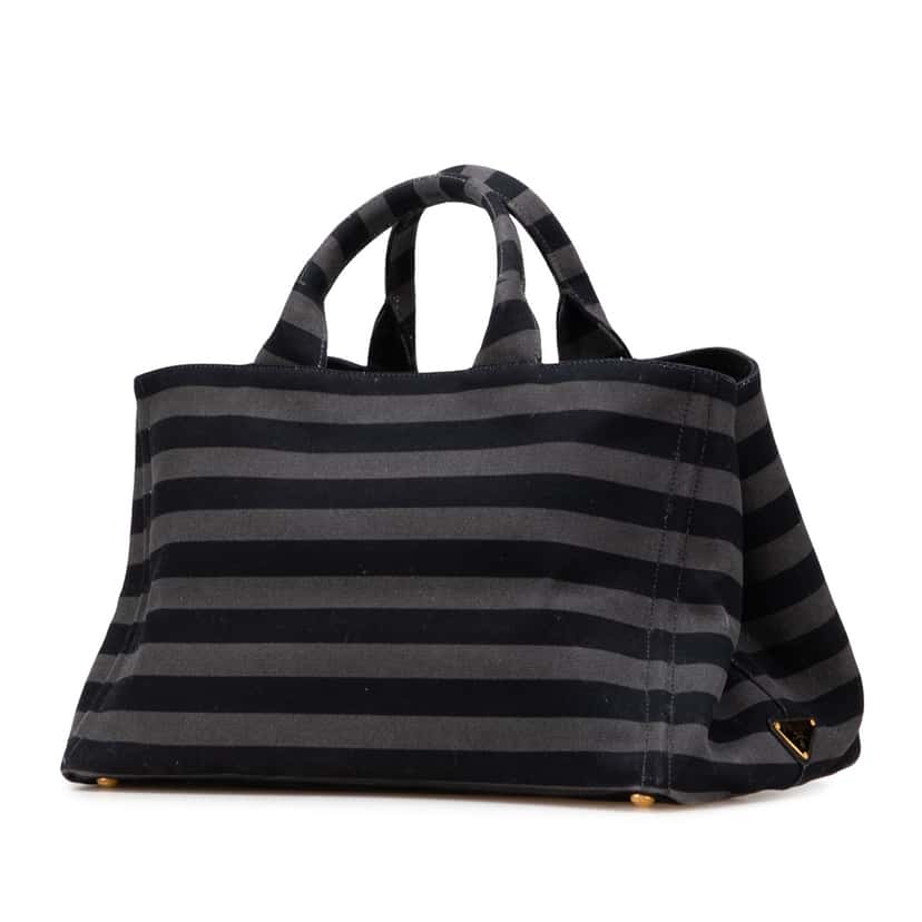 Prada Large Canvas Canapa Righe Striped Satchel Other Good condition - Back View