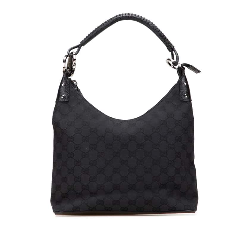 Gucci GG Canvas Shoulder Bag Black Good condition - Front View