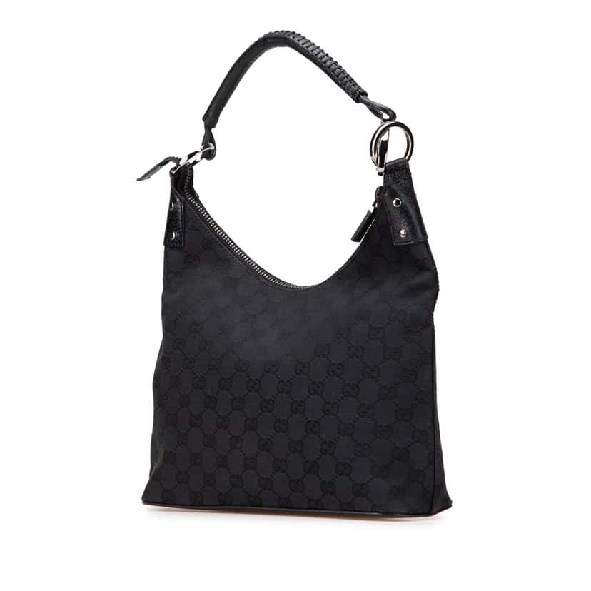 Gucci GG Canvas Shoulder Bag Black Good condition - Back View