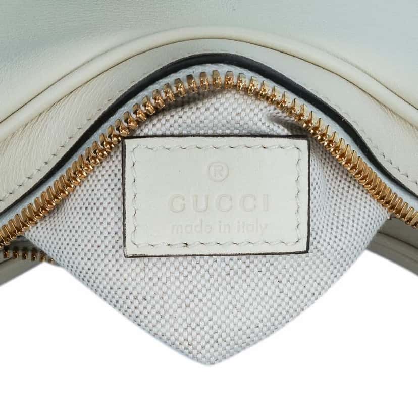 Gucci Small Leather Web Attache Crossbody White Leather Good condition - Box View