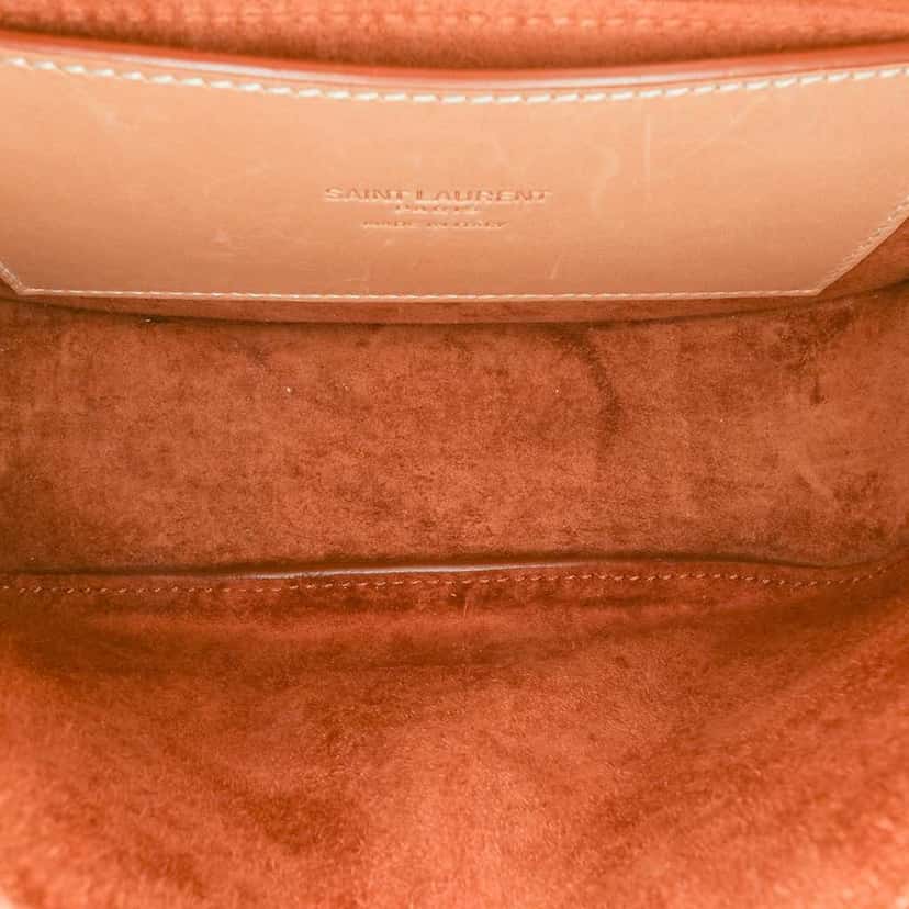 Saint Laurent Small Calfskin Kaia Crossbody Brown Leather Good condition - Model View