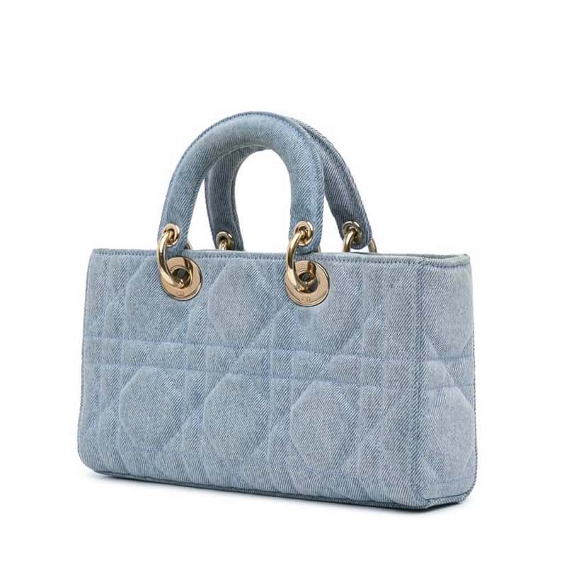 Dior Small Denim Macrocannage Lady D Joy Blue Good condition - Back View