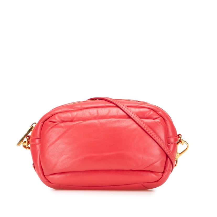 Prada Nappa Leather Crossbody Red Leather Good condition - Front View