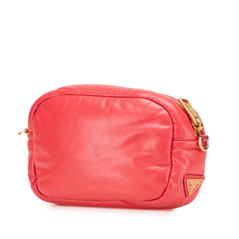 Prada Nappa Leather Crossbody Red Leather Good condition - Back View