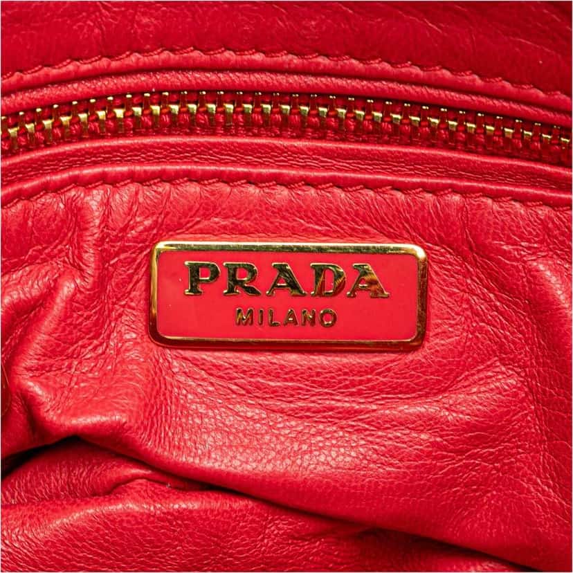 Prada Nappa Leather Crossbody Red Leather Good condition - Box View