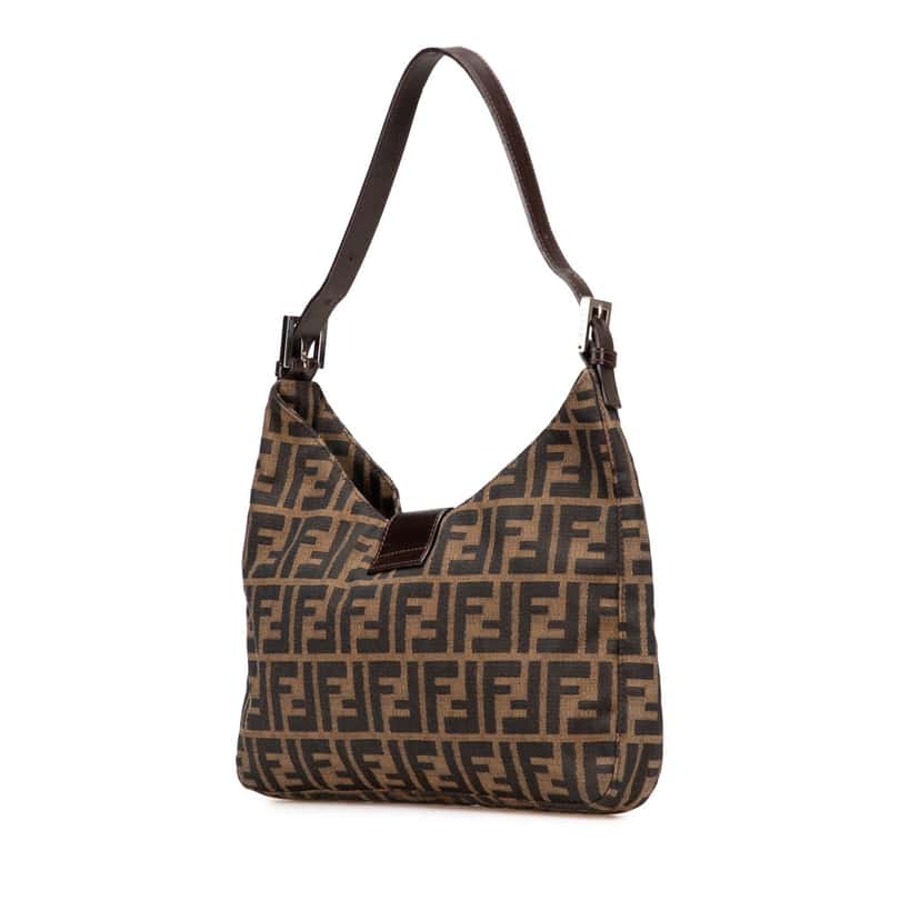 Fendi Zucca Canvas Shoulder Bag Brown Good condition - Back View