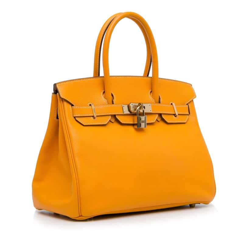 Hermès Epsom Birkin Retourne 30 Orange Leather Good condition - Back View