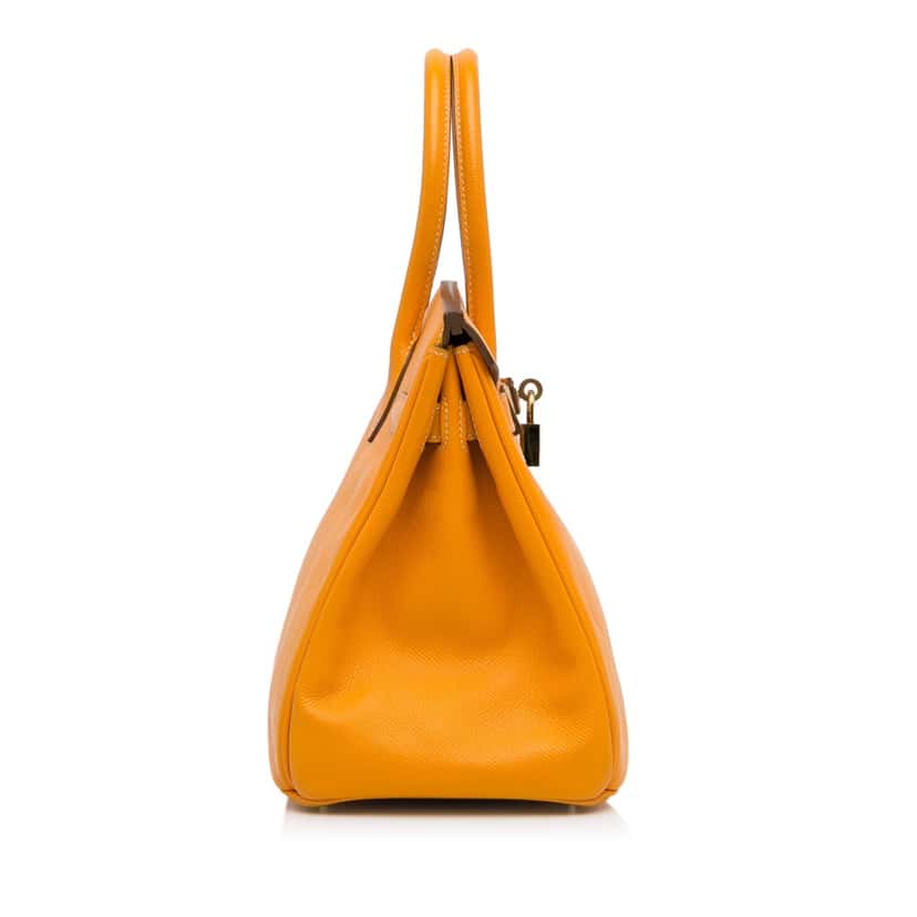Hermès Epsom Birkin Retourne 30 Orange Leather Good condition - Inside View