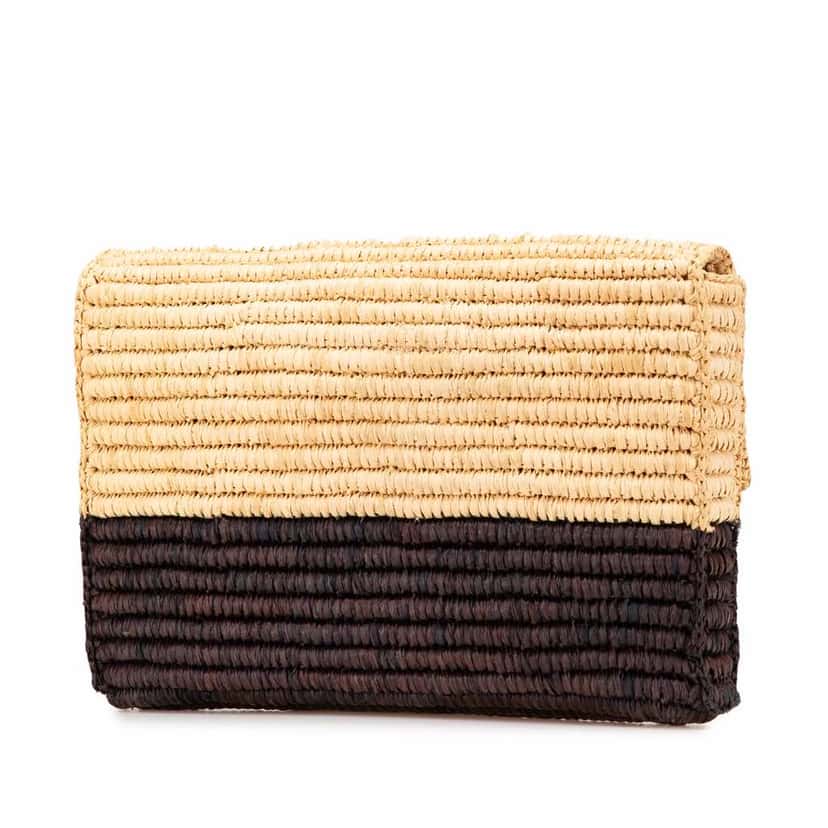 Balenciaga Motocross Classic Envelope Giant 12 Raffia Clutch Brown Good condition - Back View