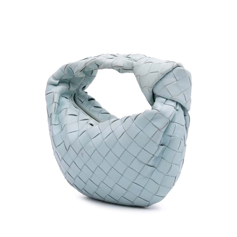 Bottega Veneta Mini Nappa Intrecciato Jodie Blue Leather Good condition - Back View