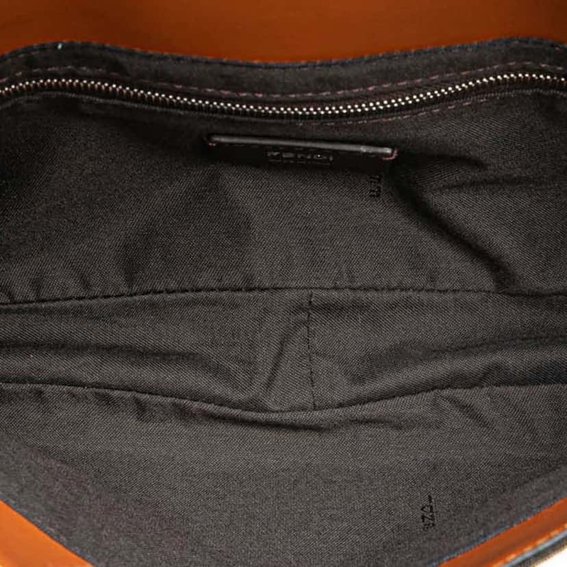 Fendi Zucca Canvas and Leather Convertible Baguette Brown Good condition - Model View