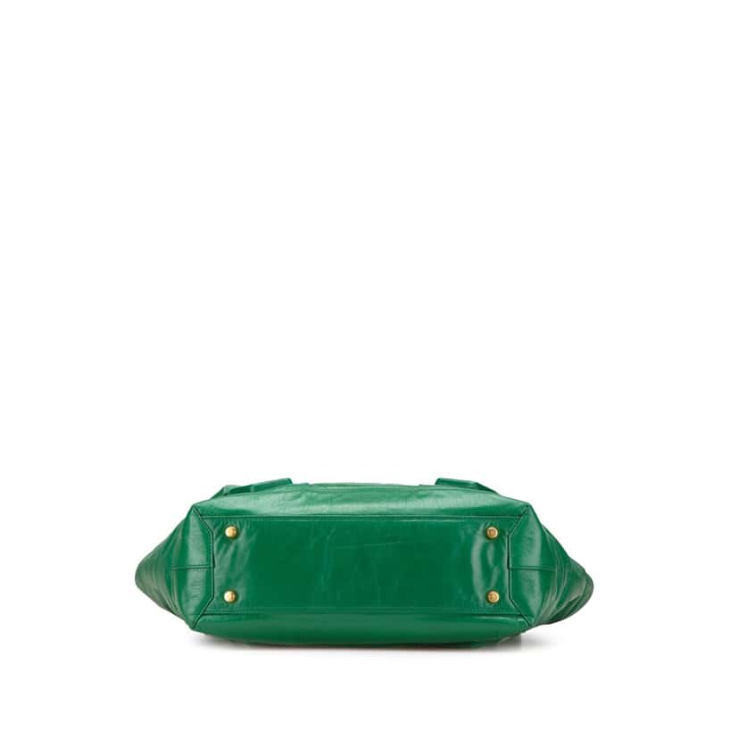 Bottega Veneta Medium Calfskin Maxi Intrecciato Arco Slouch Tote Green Leather Good condition - Inside View