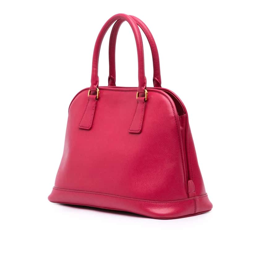 Prada Medium Saffiano Lux Open Promenade Satchel Pink Leather Good condition - Back View