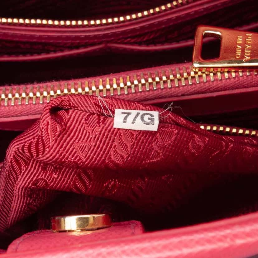 Prada Medium Saffiano Lux Open Promenade Satchel Pink Leather Good condition - Box View