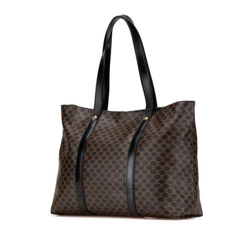 Celine Macadam Coated Canvas Tote Black Good condition - Back View