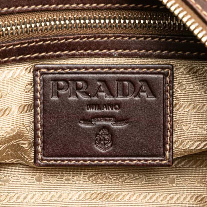 Prada Canvas Canapa Logo Crossbody Brown Good condition - Box View