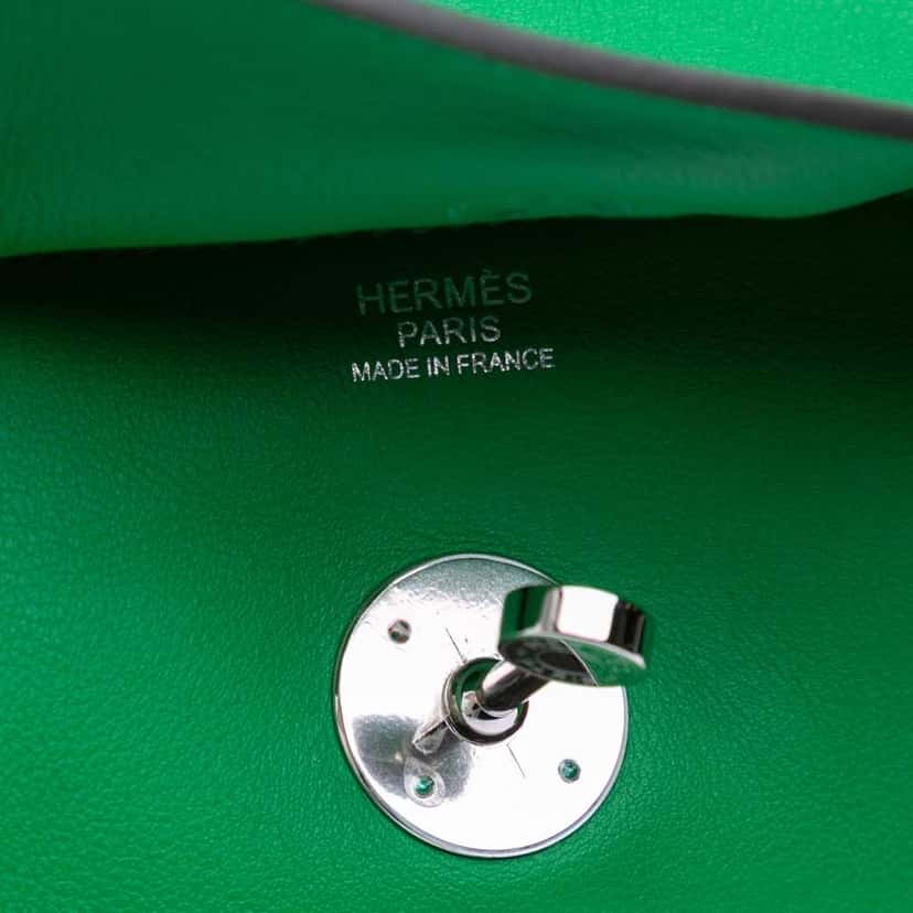 Hermès Clemence Lindy 30 Green Leather Good condition - Box View