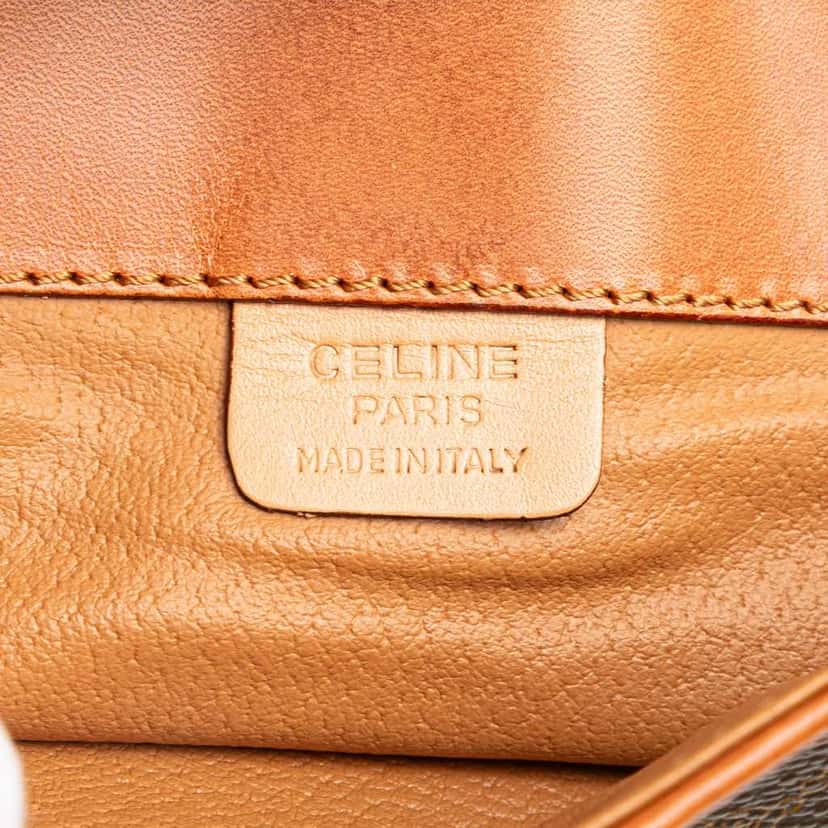 Celine Macadam Coated Canvas Clutch Brown Good condition - Box View