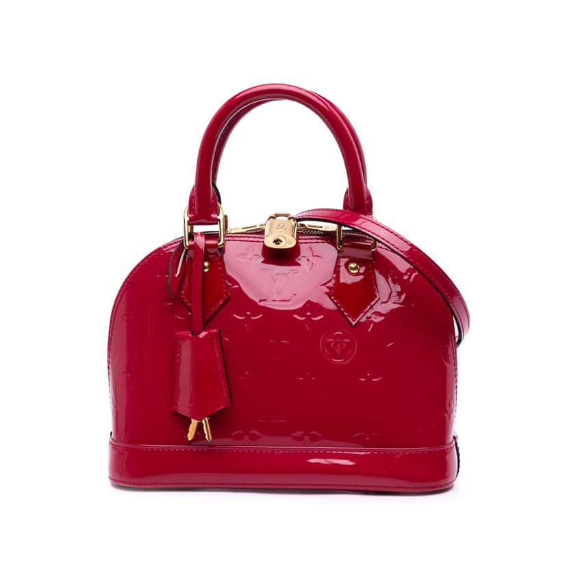 Louis Vuitton Monogram Vernis Alma BB Red Leather Good condition - Front View