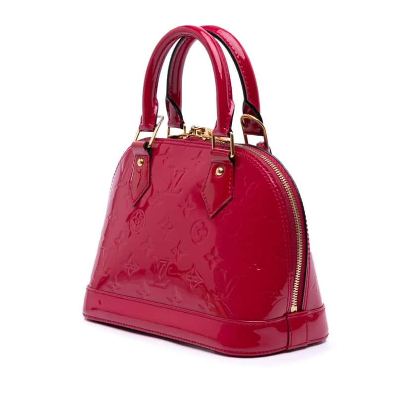 Louis Vuitton Monogram Vernis Alma BB Red Leather Good condition - Back View