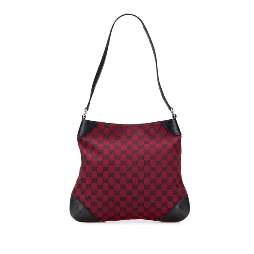 Gucci GG Canvas Shoulder Bag Red Good condition - Front View